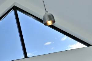 triangular skylight and pendant light