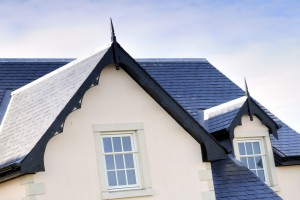 gable of a house with finial