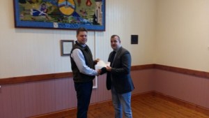Coldstream junior football club receiving award